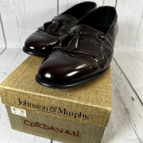 Johnston & Murphy Cordavan Tassel Wingtip Dress Loafers Mens Size 9 - Picture 2 of 11